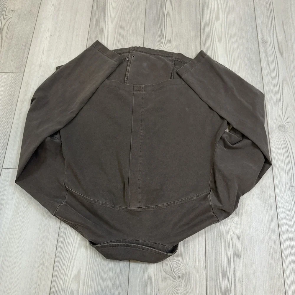 Torrid 2X Denim Moto Jacket Taupe Brown Earthy Boho Goblin Granola‎ Rustic